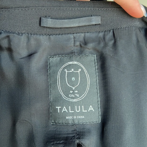 Black Wool Blend Talula Blazer with Intricate Gold Buttons - Picture 4 of 5